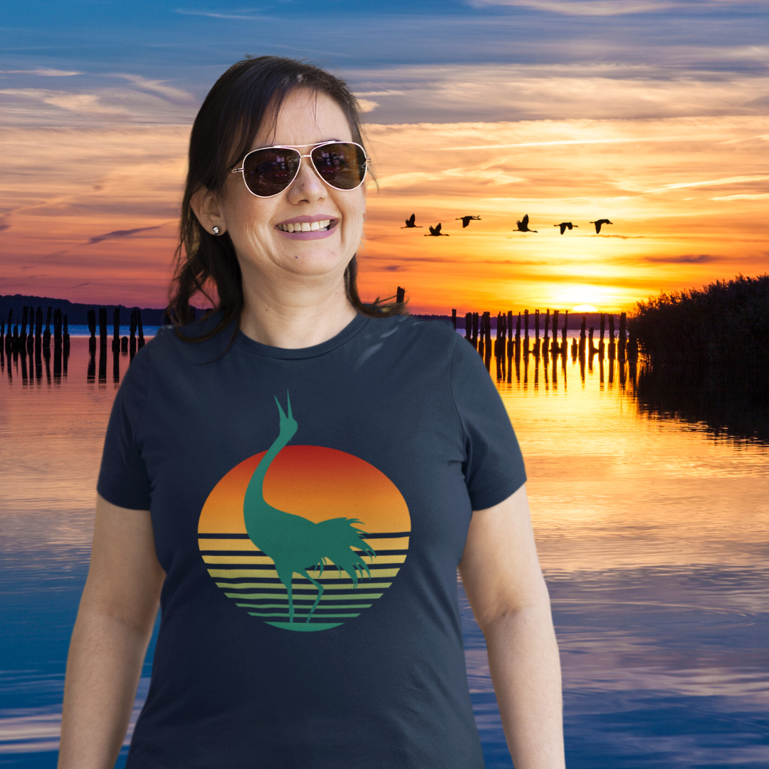 Crane Over Moon T-Shirt