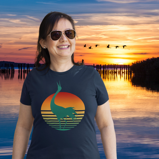 Crane Over Moon T-Shirt