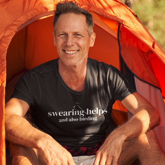 Swearing Helps (and Also Birding) T-Shirt