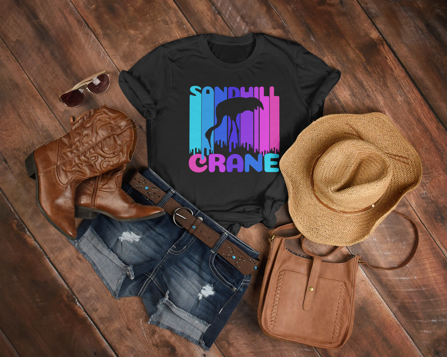 Drip Sandhill Crane T-Shirt
